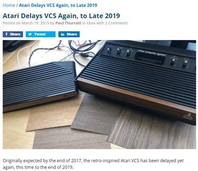 Yet another Atari VCS delay