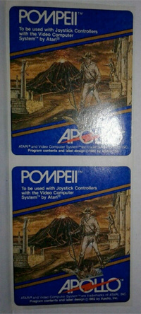 Atari 2600 Pompeii label